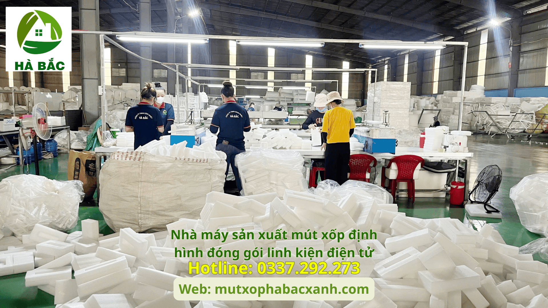 Nhà máy sản xuất mút xốp định hình đóng gói linh kiện điện tử tại KCN Yên Phong