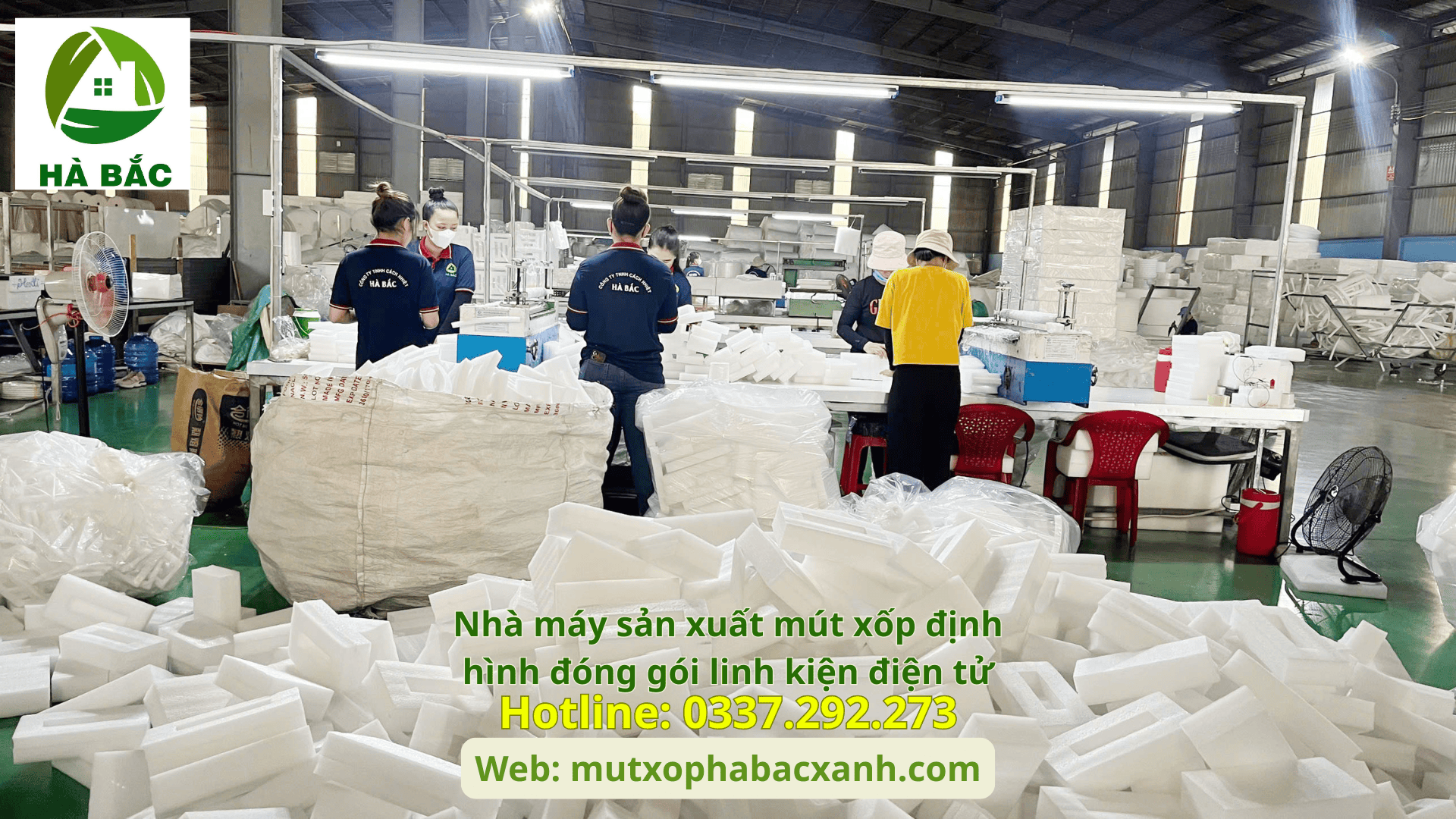 Nhà máy sản xuất mút xốp định hình đóng gói linh kiện điện tử tại KCN Yên Phong