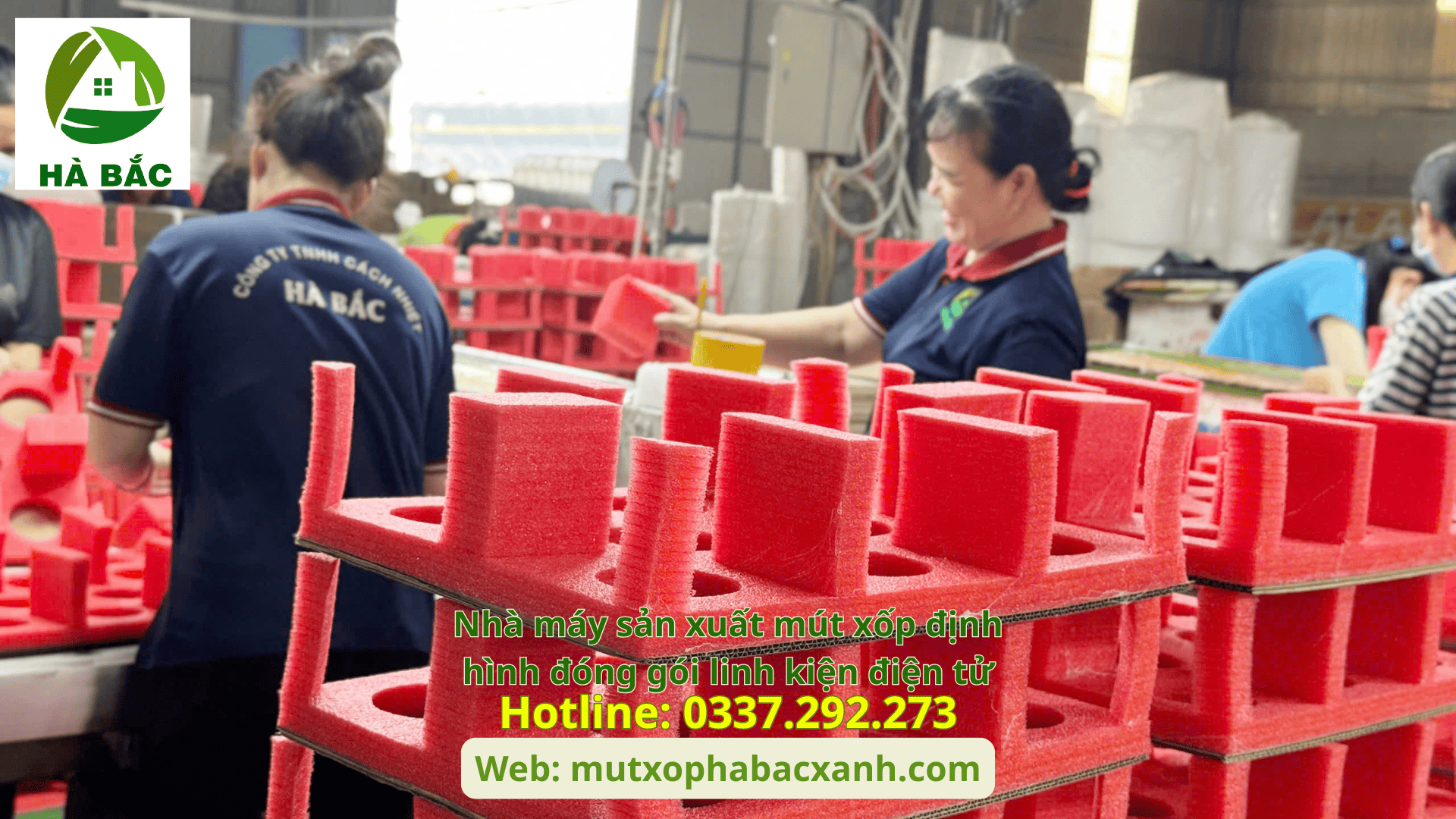 Nhà máy sản xuất mút xốp định hình đóng gói linh kiện điện tử tại KCN Yên Phong