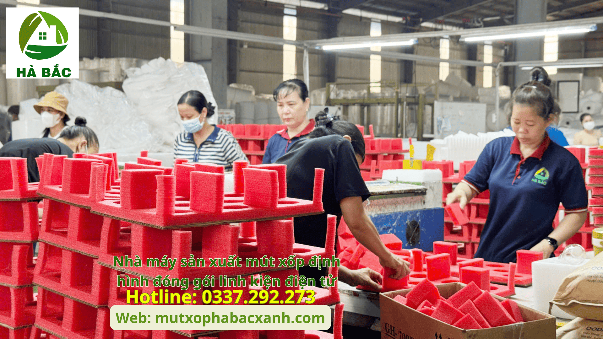 Nhà máy sản xuất mút xốp định hình đóng gói linh kiện điện tử tại KCN Yên Phong