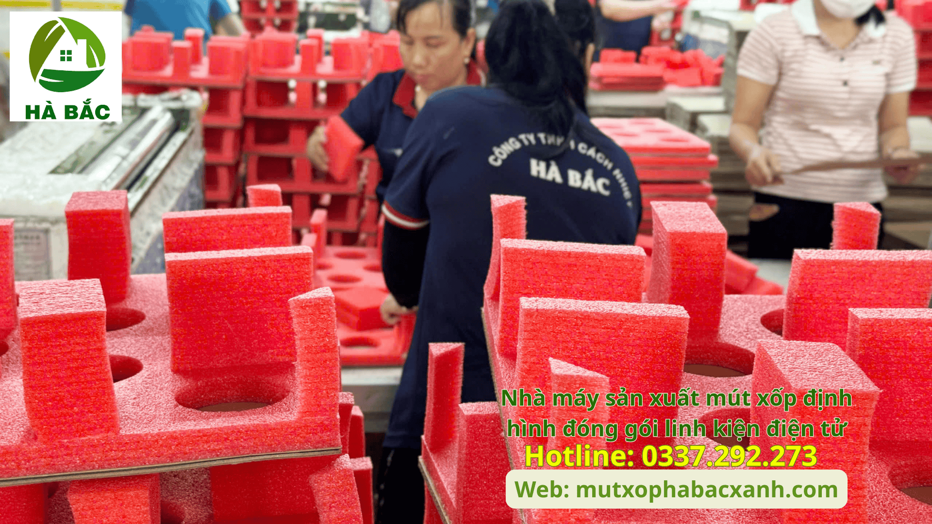 Nhà máy sản xuất mút xốp định hình đóng gói linh kiện điện tử tại KCN Yên Phong