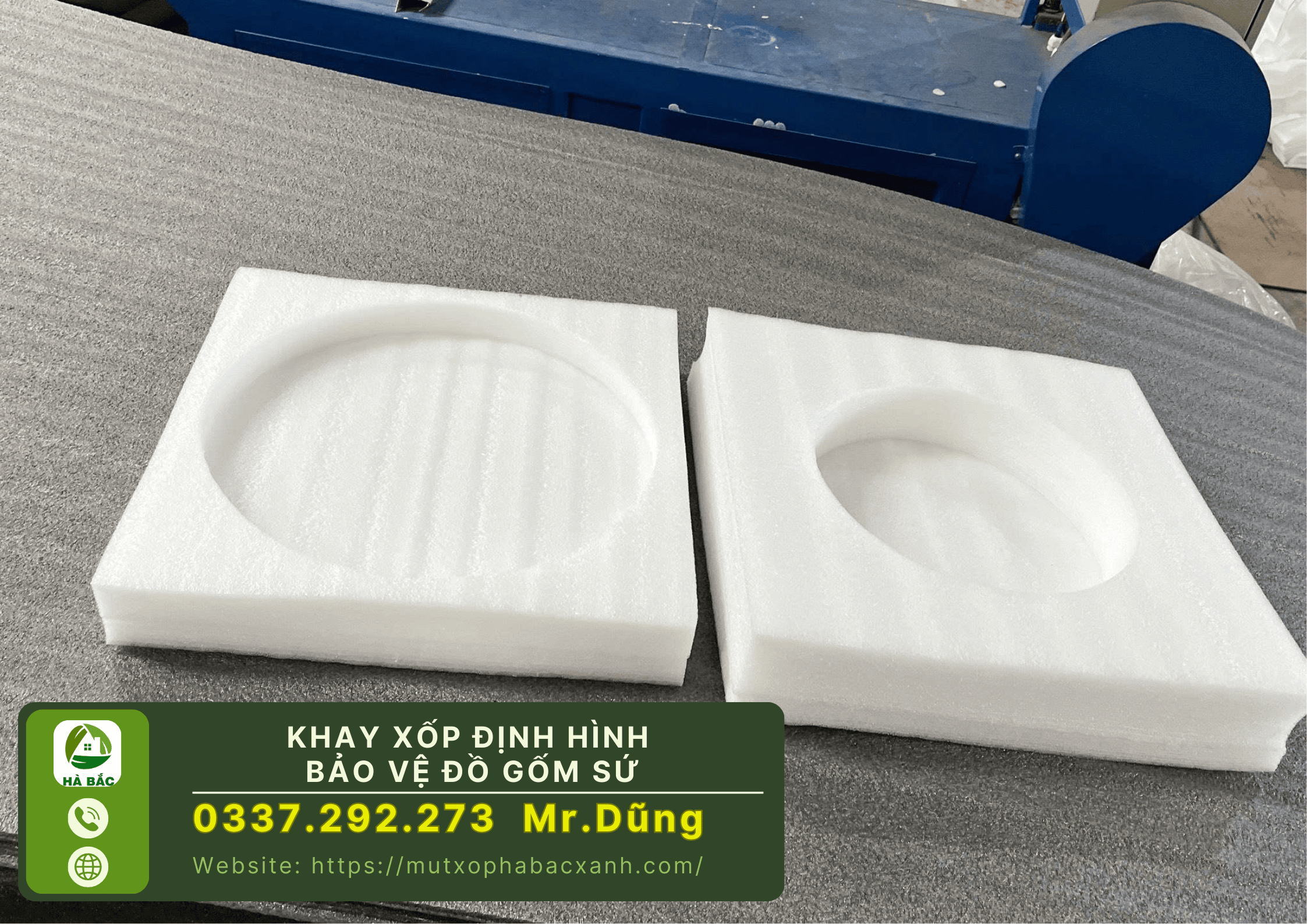 Khay xốp định hình bảo vệ đồ gốm sứ tại Bát Tràng-Hà Nội