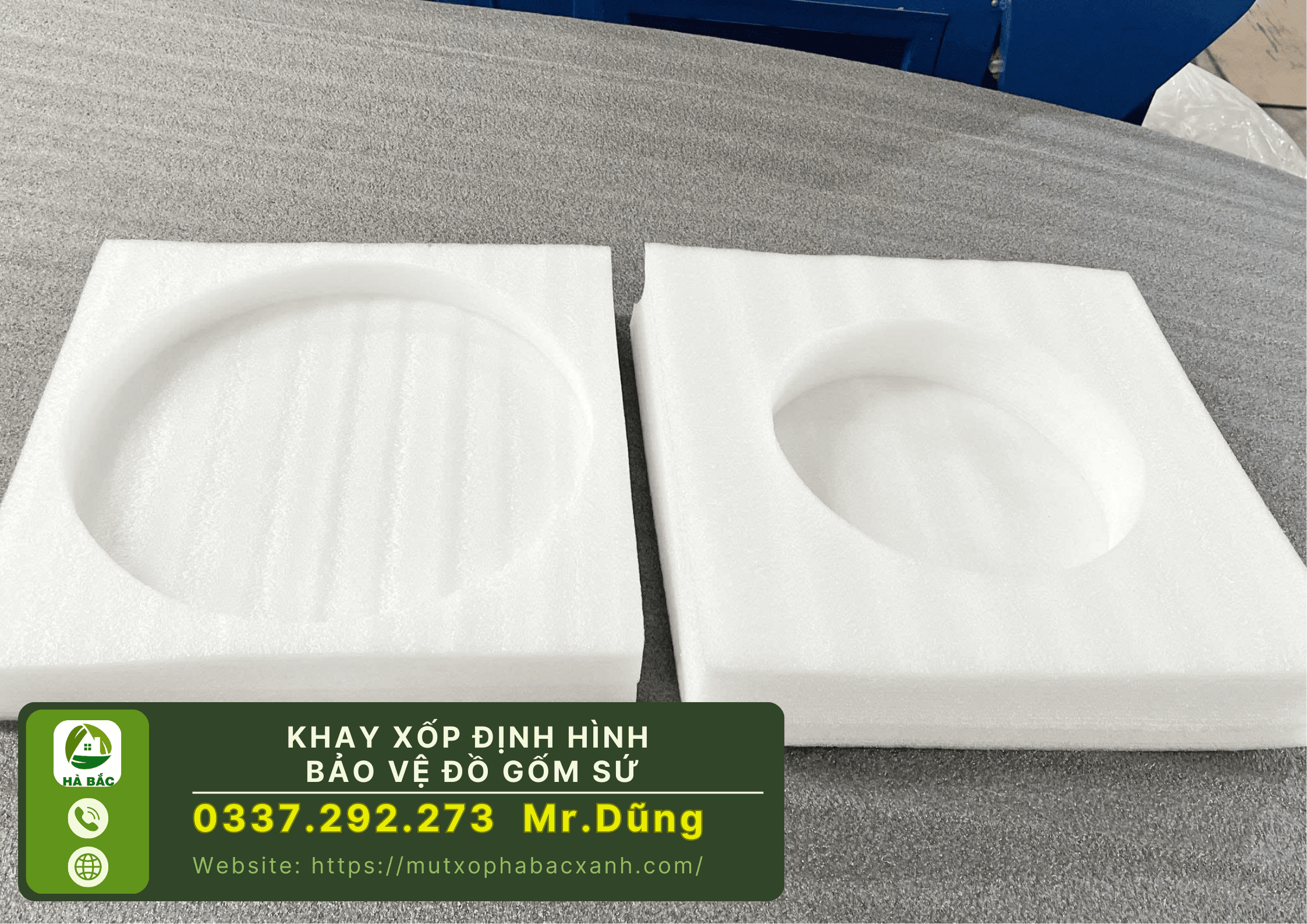 Khay xốp định hình bảo vệ đồ gốm sứ tại Bát Tràng-Hà Nội
