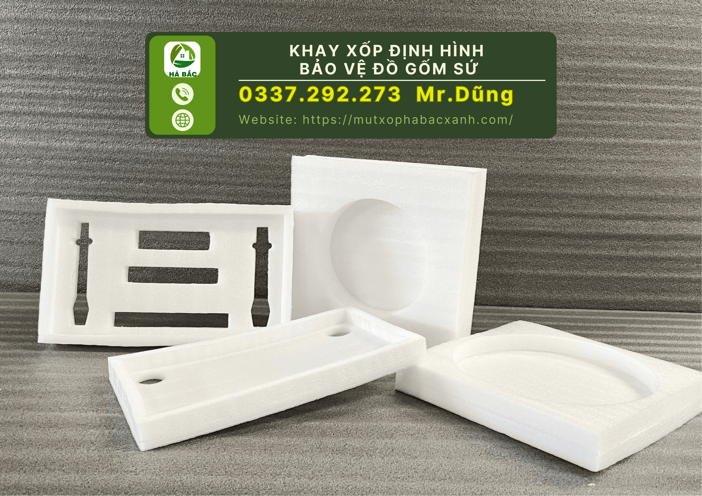 Khay xốp định hình bảo vệ đồ gốm sứ tại Bát Tràng-Hà Nội