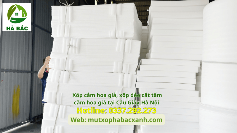 Xốp cắm hoa giả, xốp dẻo cắt tấm cắm hoa giả tại Cầu Giấy-Hà Nội