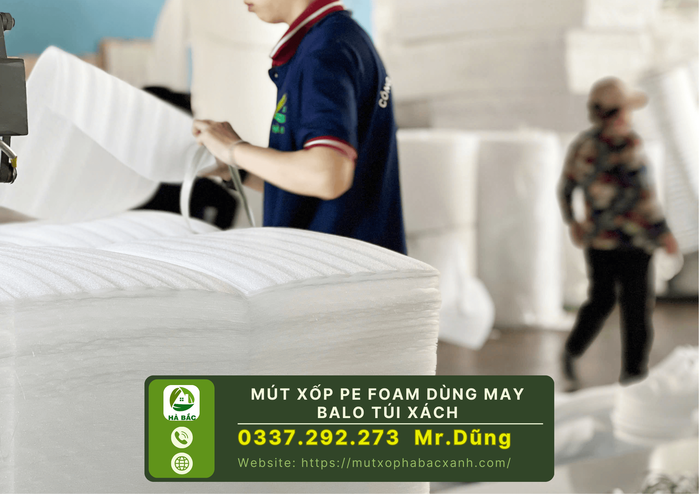 Mút xốp pe foam dùng may balo túi xách tại Thái Bình