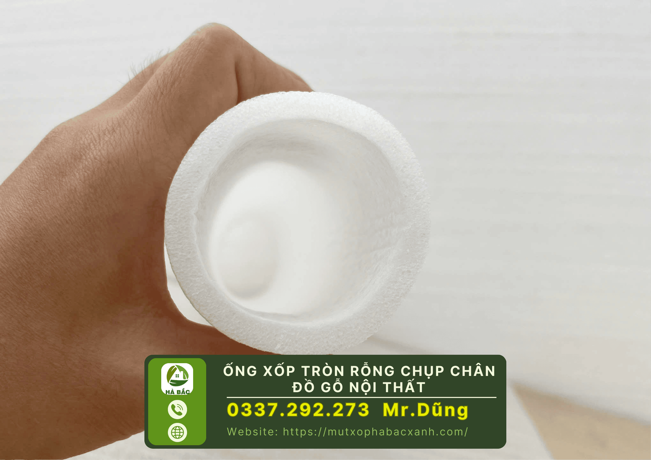 Ống xốp tròn rỗng chụp chân đồ gỗ nội thất tại Đồng Nai