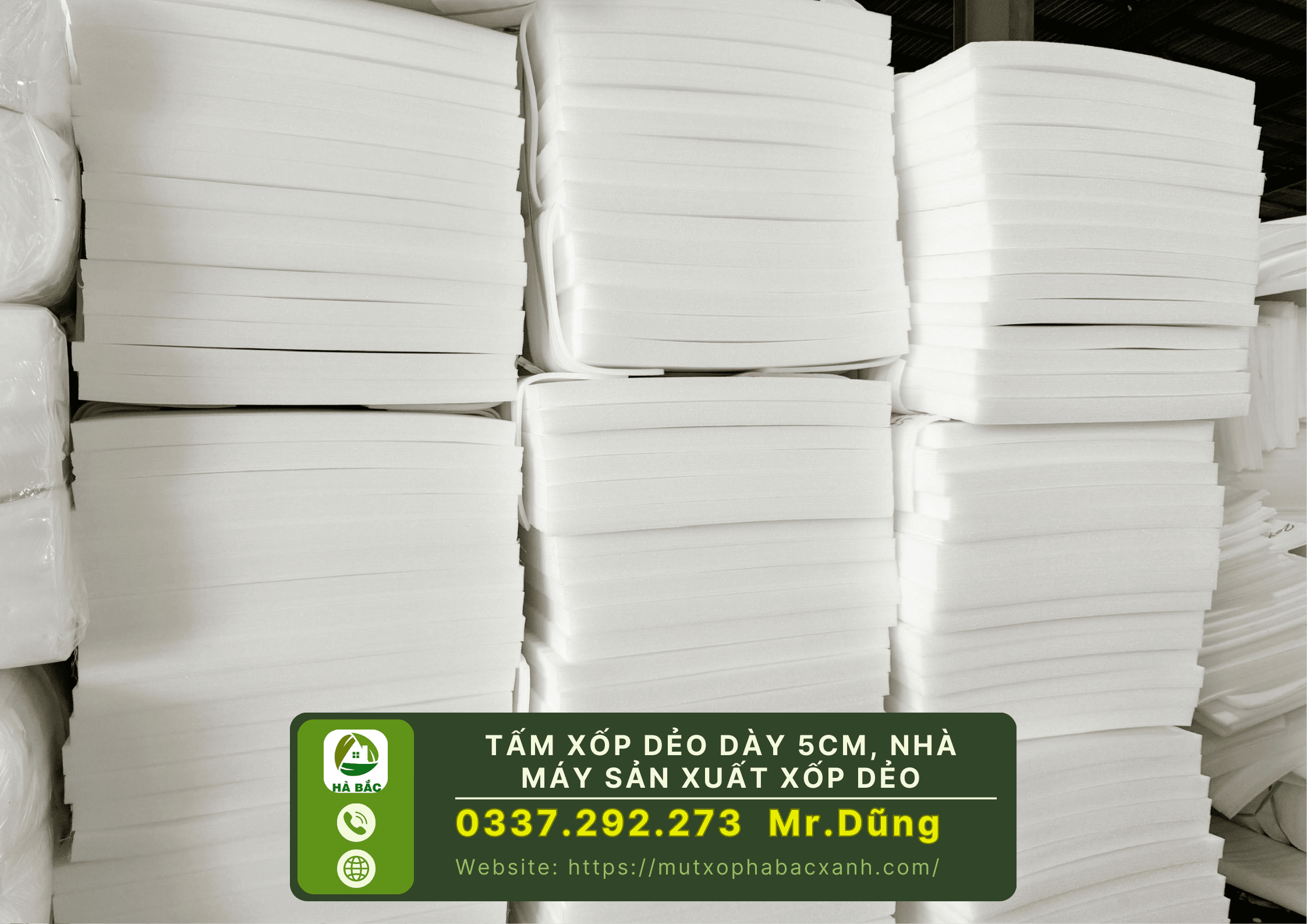 Tấm xốp dẻo dày 5cm, nhà máy sản xuất xốp dẻo tại KCN Sóng Thần