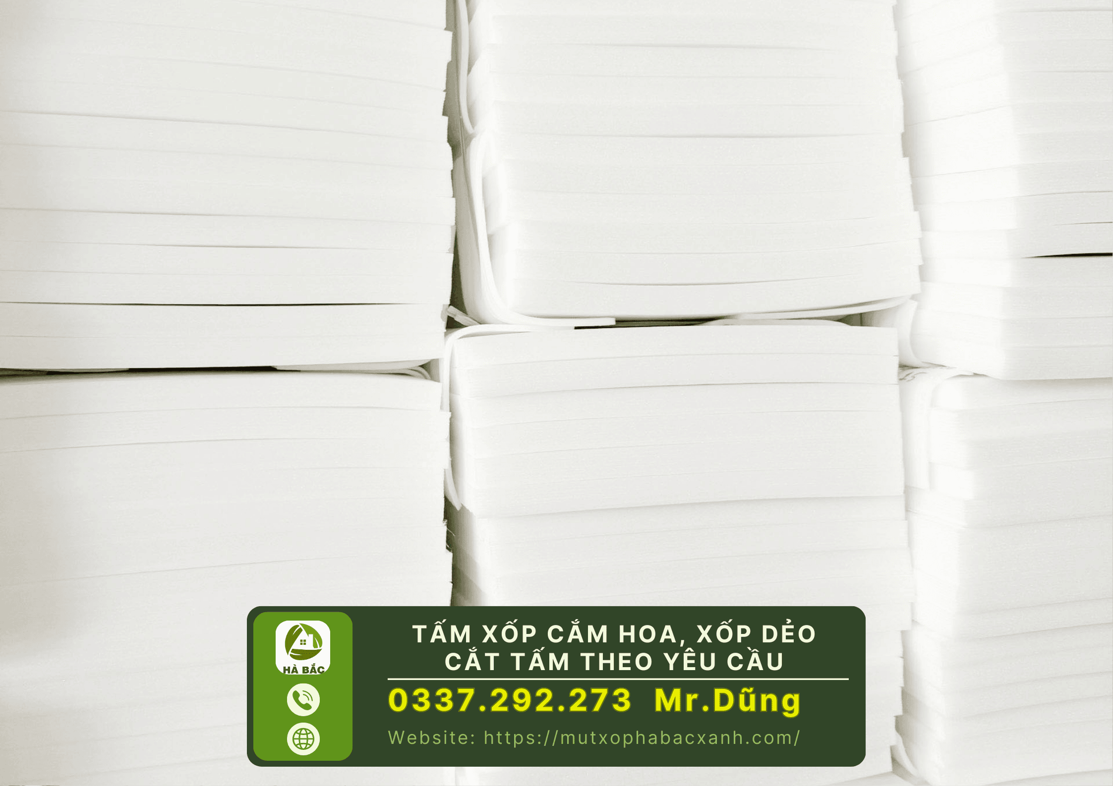 Tấm xốp cắm hoa, xốp dẻo cắt tấm theo yêu cầu tại Tân Uyên - Bình Dương