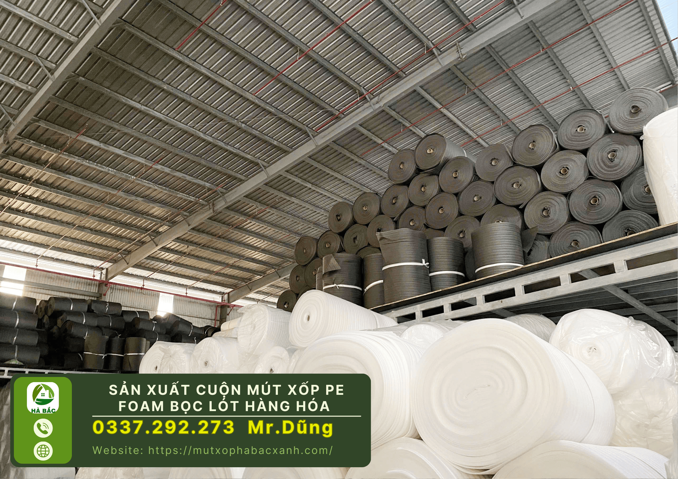 Nhà máy sản xuất cuộn mút xốp pe foam bọc lót hàng hóa tại Bắc Ninh 