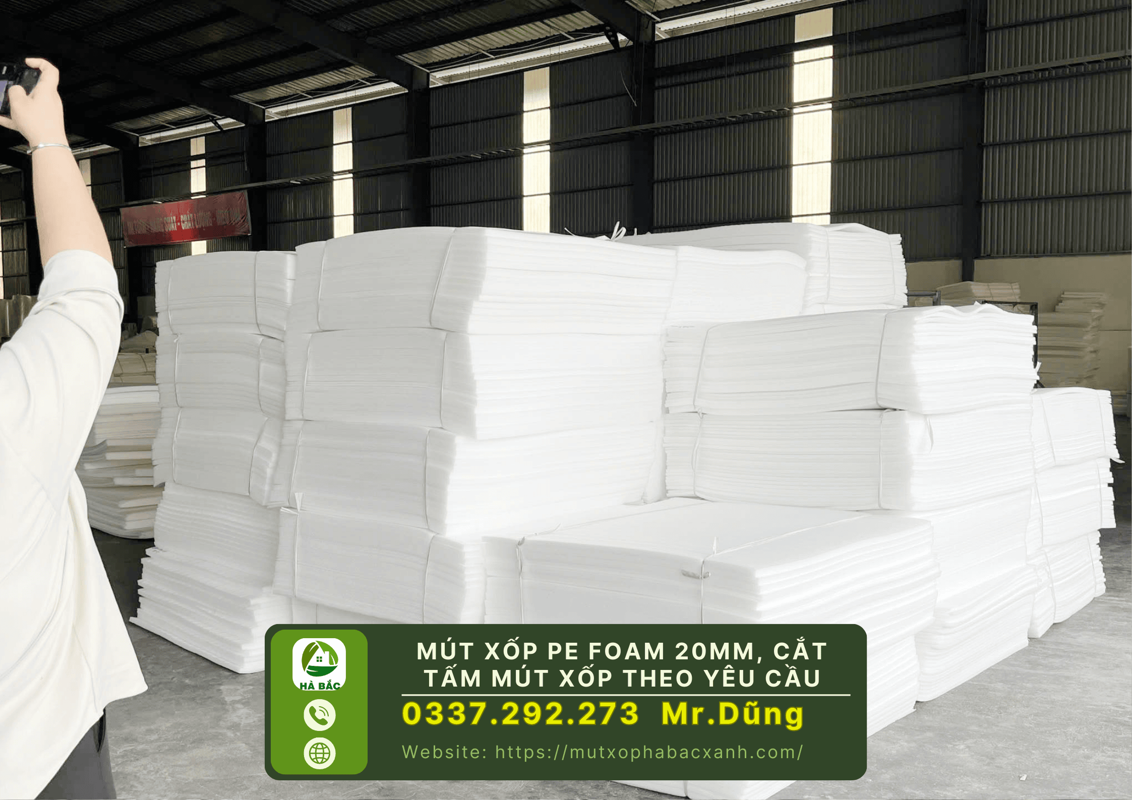 Mút xốp pe foam 20mm, cắt tấm mút xốp theo kích thước yêu cầu tại Bắc Giang 