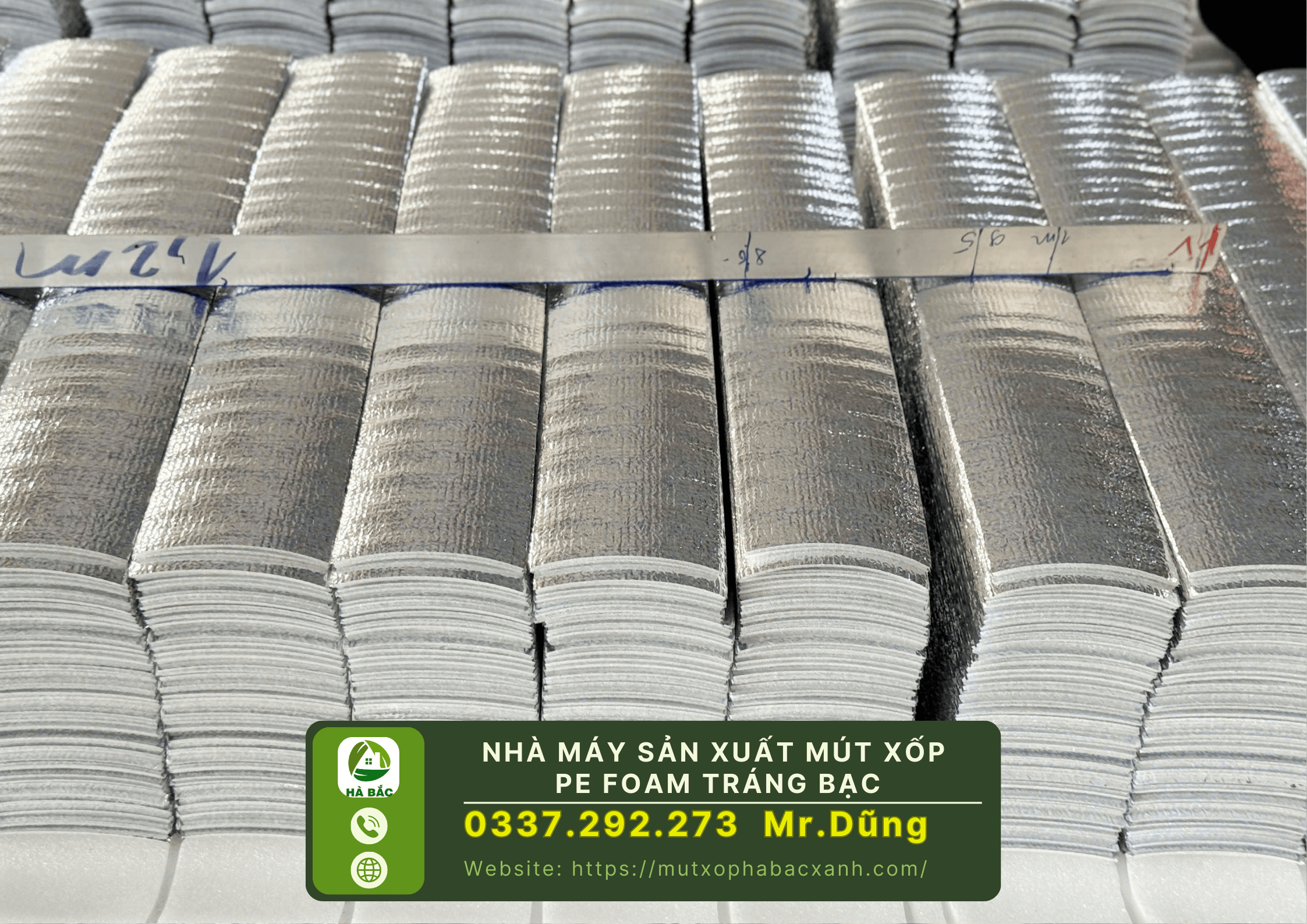 Nhà máy sản xuất mút xốp pe foam tráng bạc tại Bắc Ninh