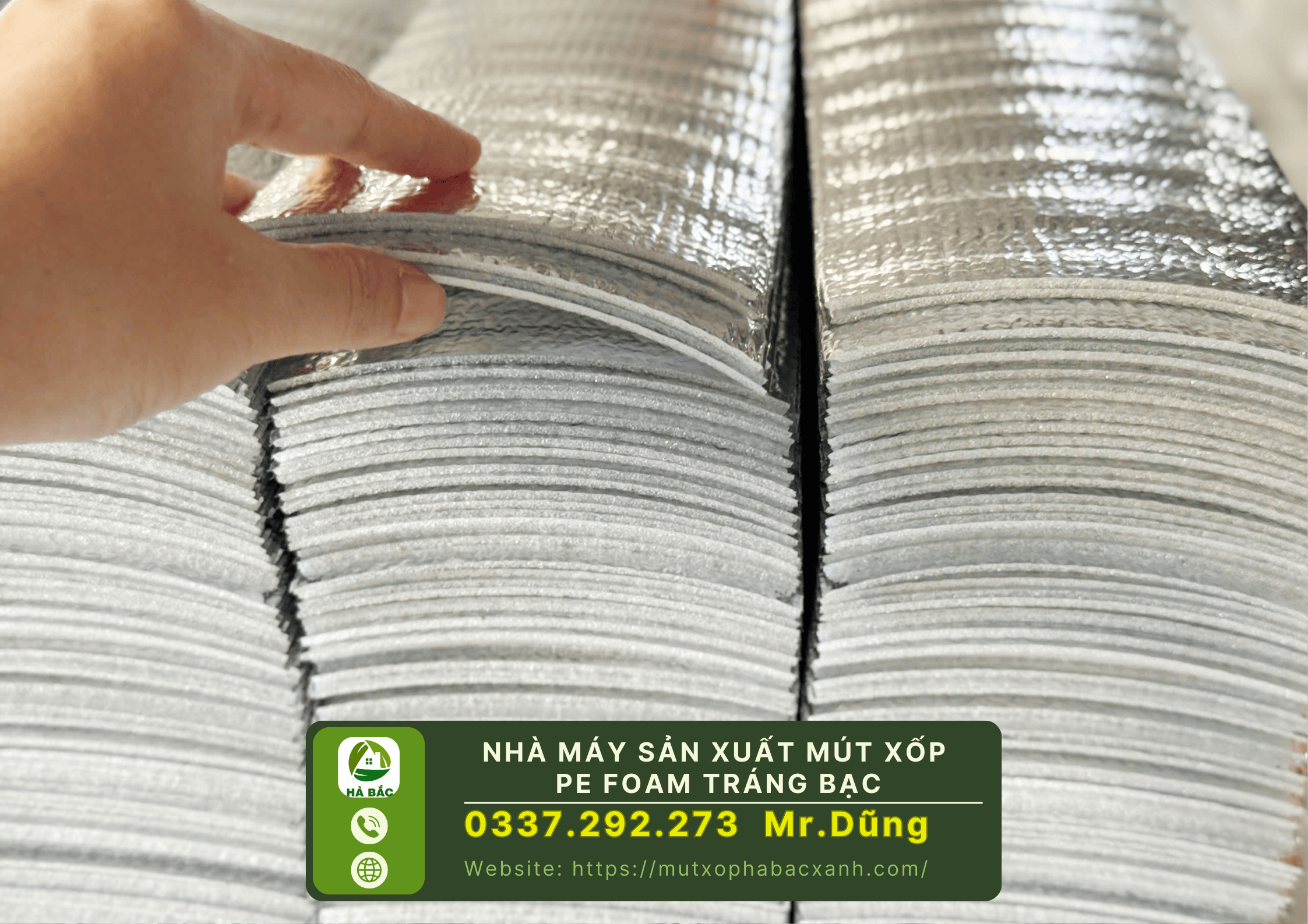 Nhà máy sản xuất mút xốp pe foam tráng bạc tại Bắc Ninh
