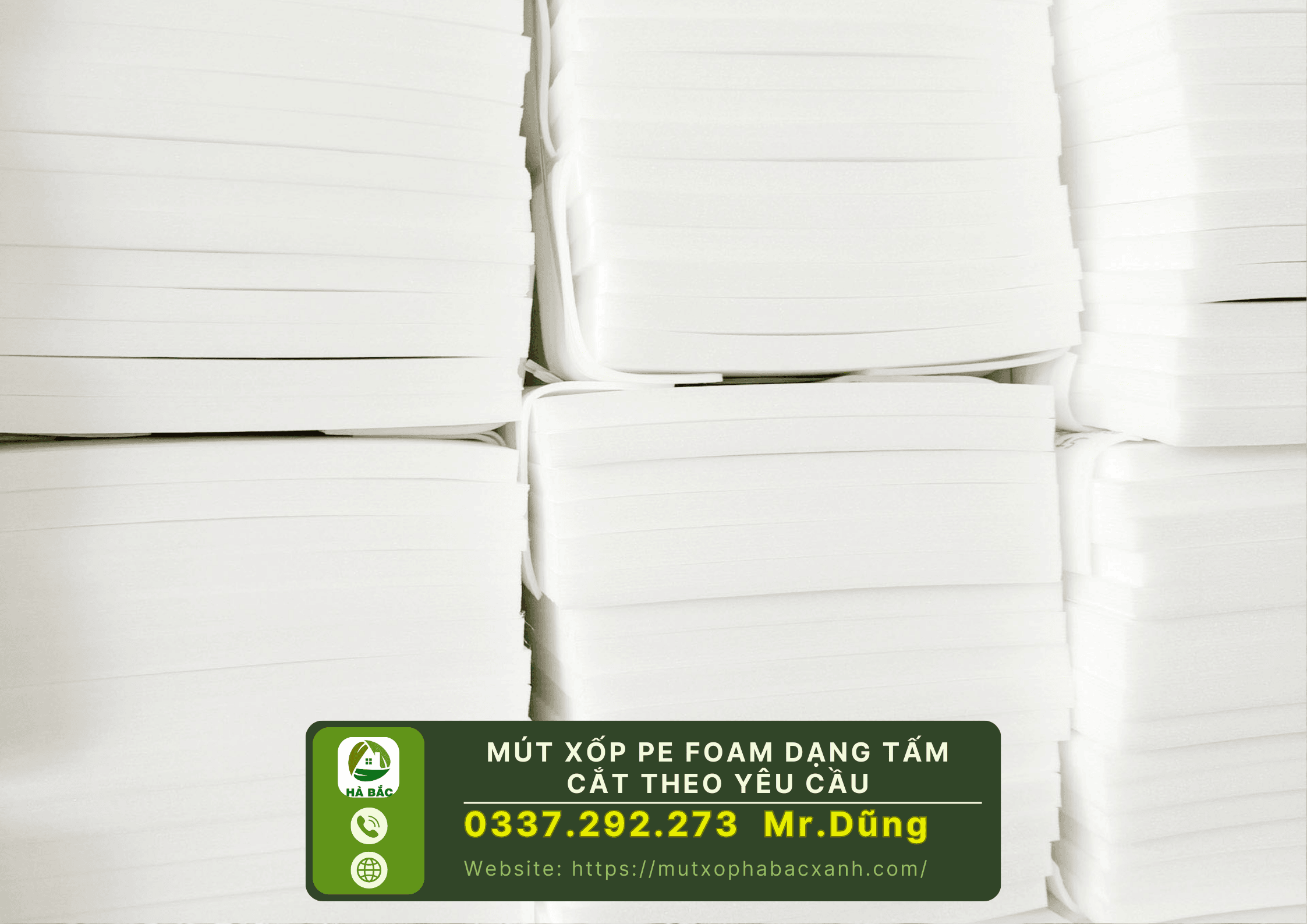 Mút xốp pe foam dạng tấm cắt theo yêu cầu tại Bình Dương