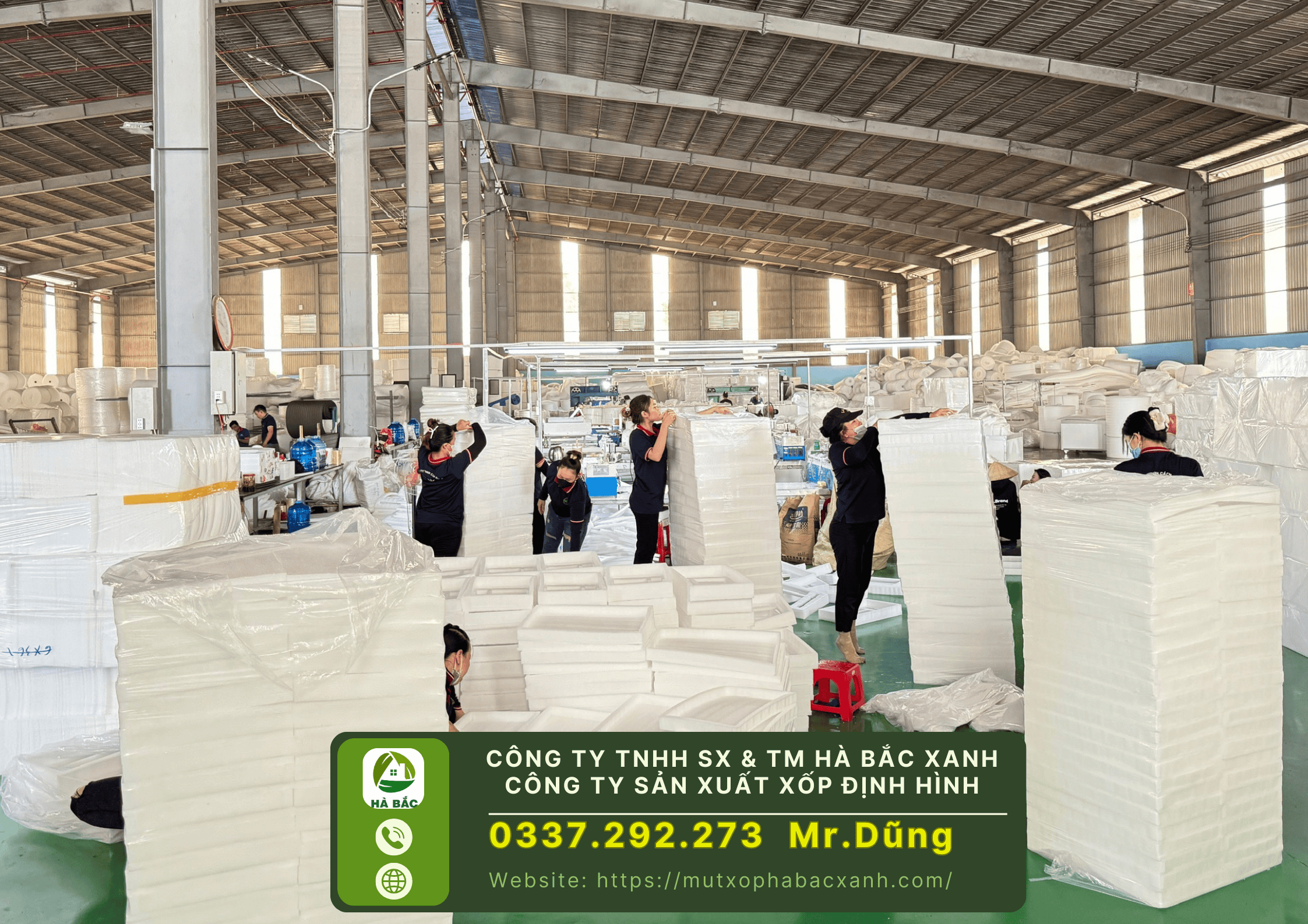 Công Ty TNHH SX & TM Hà Bắc Xanh, Công ty sản xuất xốp định hình