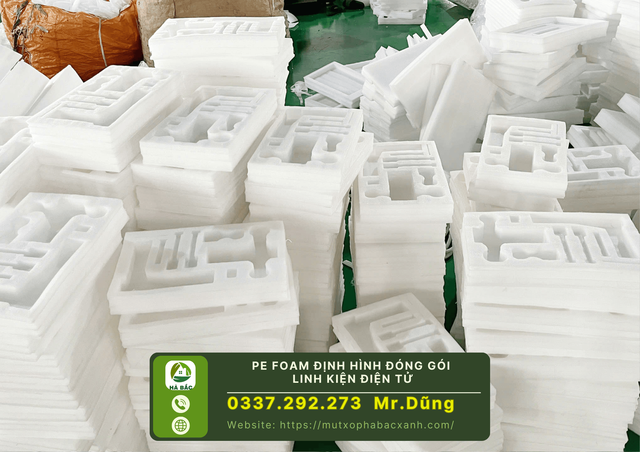 Pe Foam định hình đóng gói linh kiện điện tử, nhà máy gia công xốp định hình tại Bắc Ninh