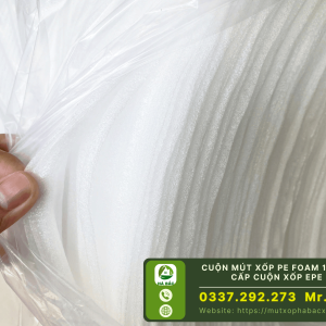 Cuộn mút xốp pe foam 1mm, cung cấp cuộn xốp EPE 1mm dài 300m